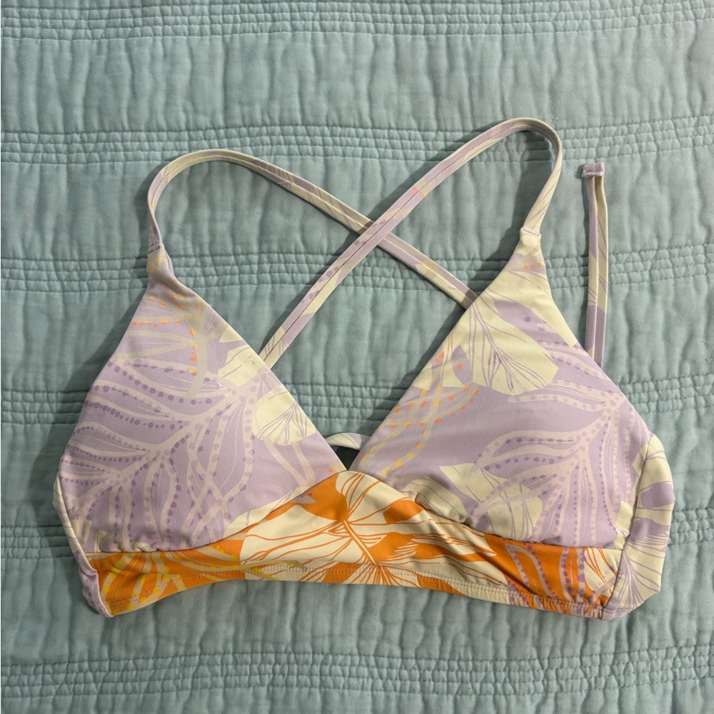 Calia Women's Lavender & Orange Printed Bralette Top